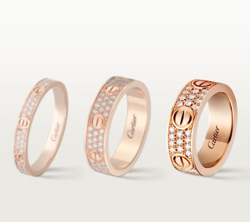 [⭐Lioran]LOVE RING 6.5mm-wide full-diamond ring Rose Gold