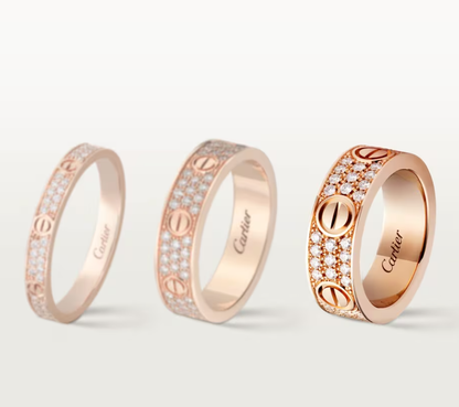 [⭐Lioran]LOVE RING 6.5mm-wide full-diamond ring Rose Gold