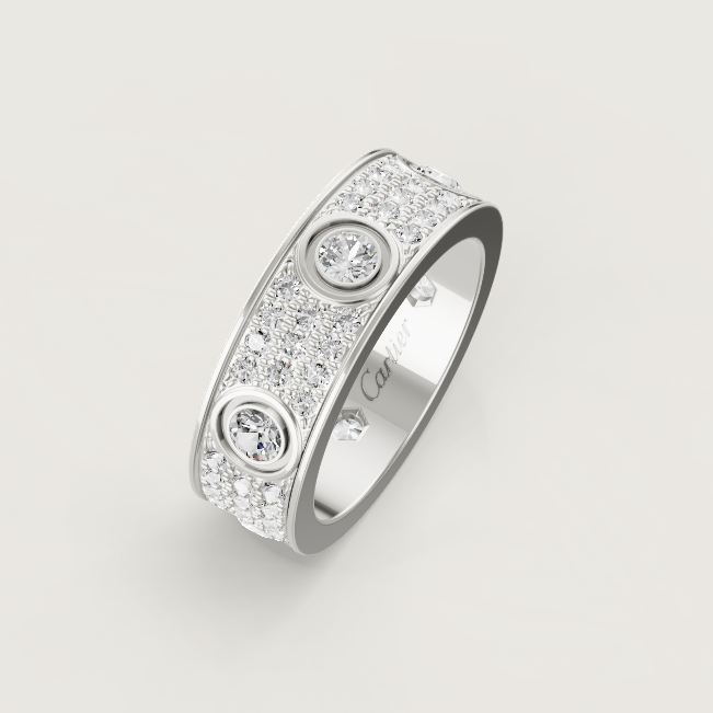 [⭐Lioran]LOVE RING 6.5MM Full Diamond, 6 Major Diamonds Silver