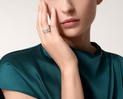 [⭐Lioran]LOVE RING 6.5MM Full Diamond, 6 Major Diamonds Silver