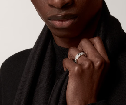 [⭐Lioran]LOVE RING 6.5MM Full Diamond, 6 Major Diamonds Silver