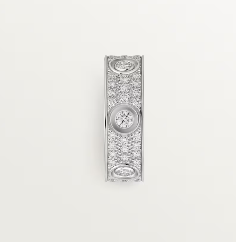 [⭐Lioran]LOVE RING 6.5MM Full Diamond, 6 Major Diamonds Silver