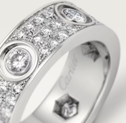 [⭐Lioran]LOVE RING 6.5MM Full Diamond, 6 Major Diamonds Silver
