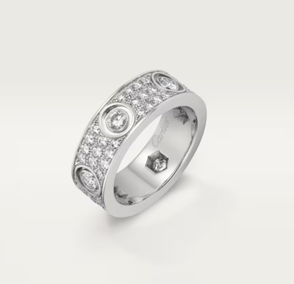 [⭐Lioran]LOVE RING 6.5MM Full Diamond, 6 Major Diamonds Silver