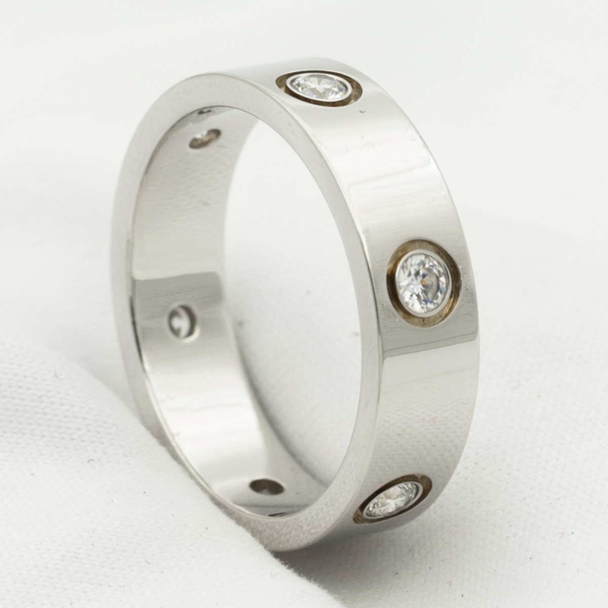 [⭐Lioran]LOVE RING 5.5MM 6 DIAMONDS SILVER