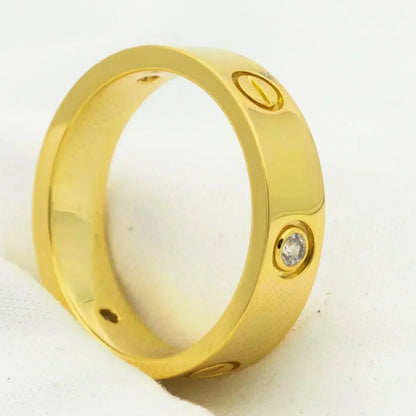 [⭐Lioran]LOVE RING 5.5MM 3 DIAMONDS GOLD