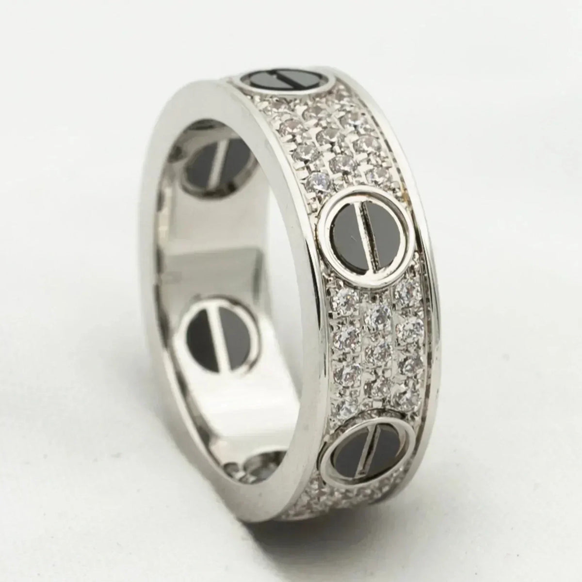 [⭐Lioran]LOVE RING 5.5MM DIAMONDS PAVED CERAMIC
