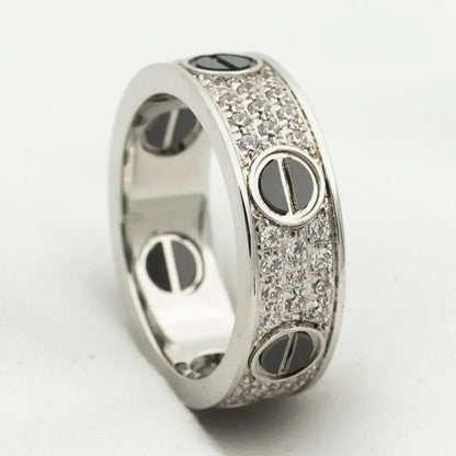 [⭐Lioran]LOVE RING 5.5MM DIAMONDS PAVED CERAMIC