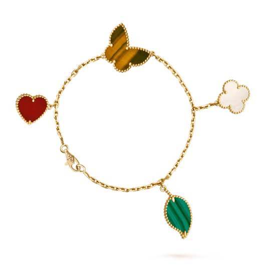 [⭐Lioran]LUCKY SPRING 5 MOTIF GOLD BRACELET