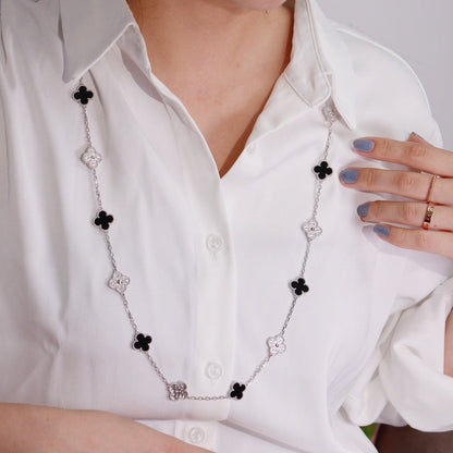[⭐Lioran]CLOVER 20 MOTIFS ONYX DIAMOND SILVER