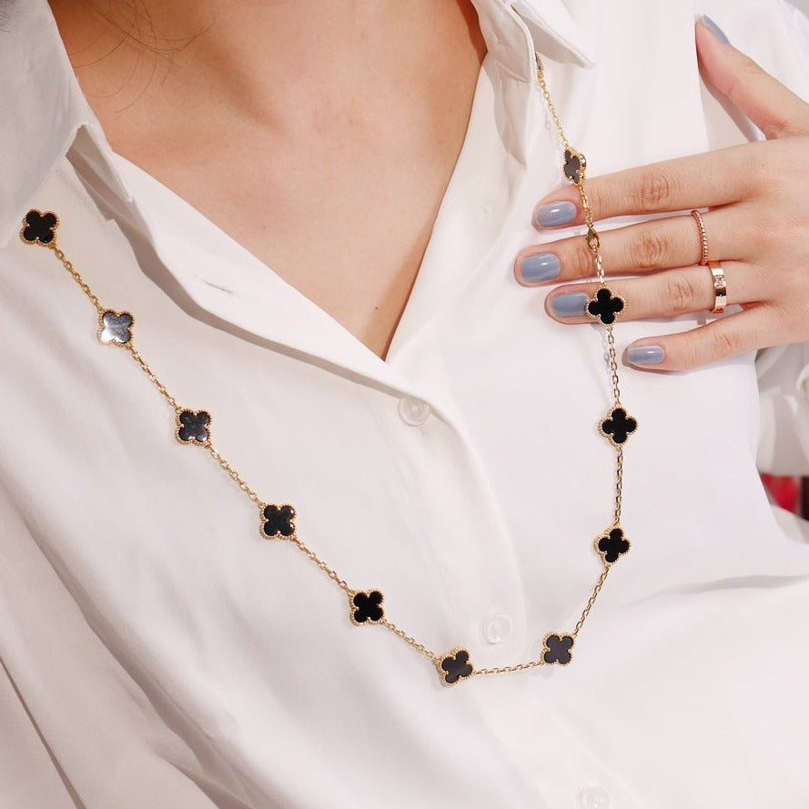 [⭐Lioran]CLOVER 20 MOTIFS ONYX ROSE GOLD