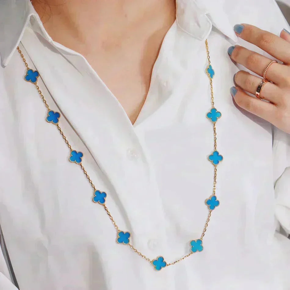 [⭐Lioran]CLOVER 20 MOTIFS TURQUOISE GOLD