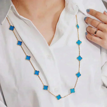 [⭐Lioran]CLOVER 20 MOTIFS TURQUOISE GOLD