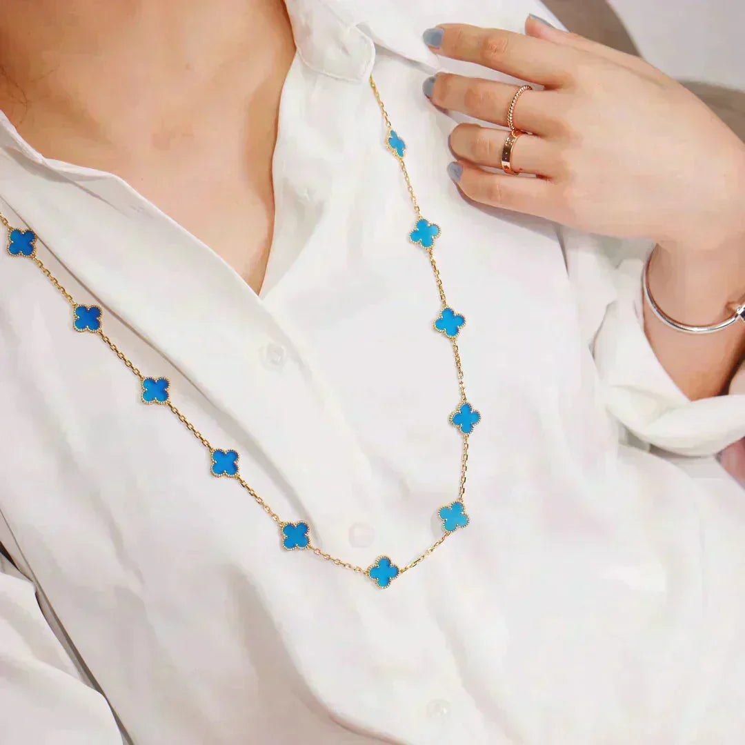 [⭐Lioran]CLOVER 20 MOTIFS TURQUOISE GOLD