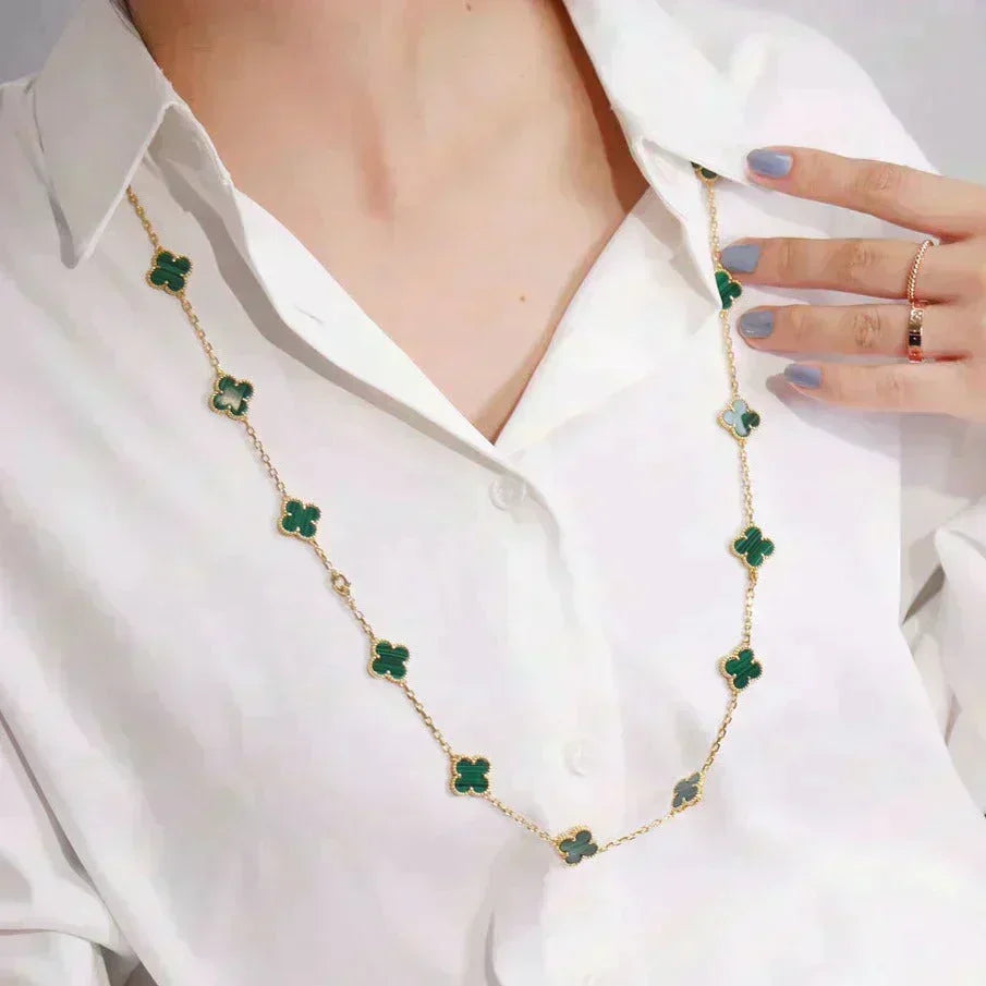[⭐Lioran]CLOVER 20 MOTIFS MALACHITE GOLD