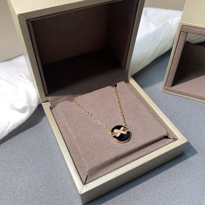[⭐Lioran]JEUX DE PINK GOLD DIAMOND NECKLACE