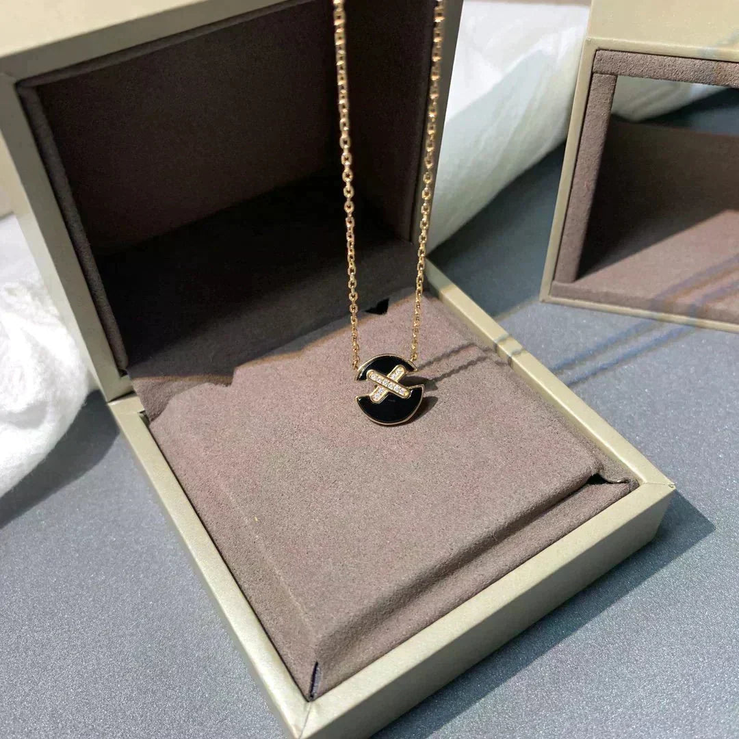 [⭐Lioran]JEUX DE ROSE GOLD DIAMOND NECKLACE