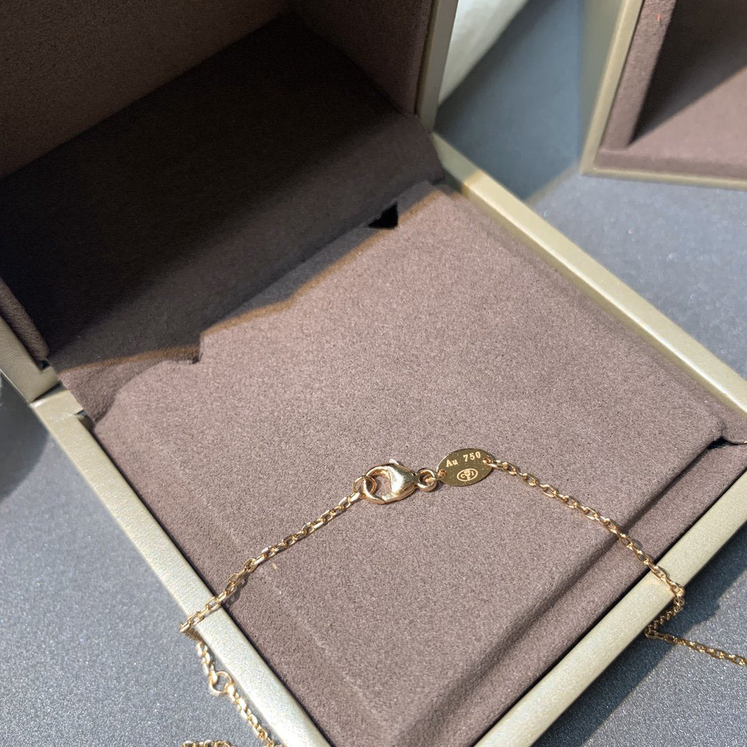 [⭐Lioran]JEUX DE PINK GOLD DIAMOND NECKLACE