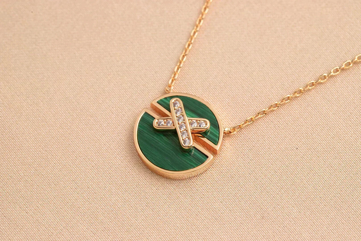 [⭐Lioran]JEUX DE ROSE GOLD DIAMOND NECKLACE