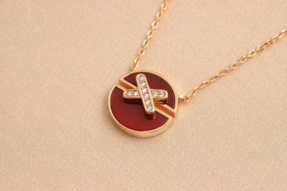 [⭐Lioran]JEUX DE ROSE GOLD DIAMOND NECKLACE