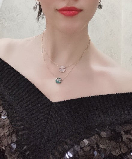 [⭐Lioran]JEUX DE ROSE GOLD DIAMOND NECKLACE