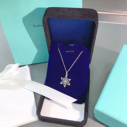 [Lioran]STERLING SILVER SNOWFLAKE PENDANT NECKLACE