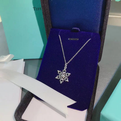 [Lioran]STERLING SILVER SNOWFLAKE PENDANT NECKLACE