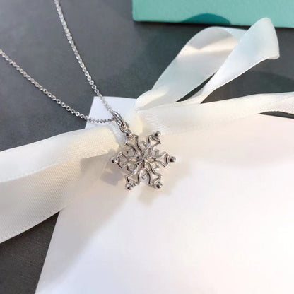 [Lioran]STERLING SILVER SNOWFLAKE PENDANT NECKLACE