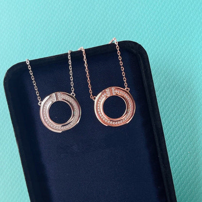 [Lioran]DIAMOND AND MOTHER OF PEARL CIRCLE PENDANT