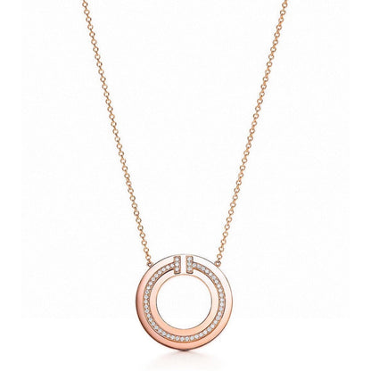 [Lioran]DIAMOND AND MOTHER OF PEARL CIRCLE PENDANT