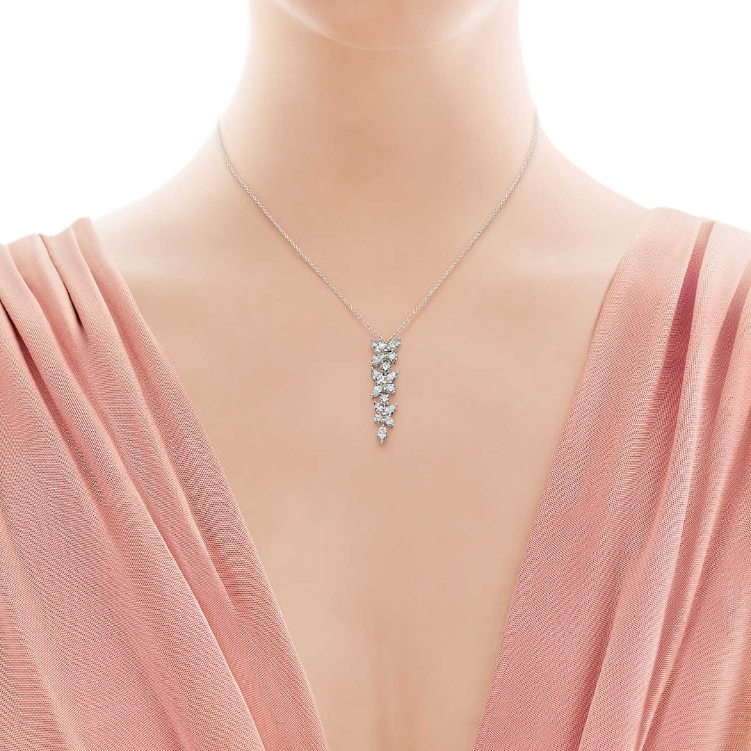 [Lioran]MIXED CLUSTER DIAMOND DROP PENDANT