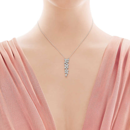 [Lioran]MIXED CLUSTER DIAMOND DROP PENDANT