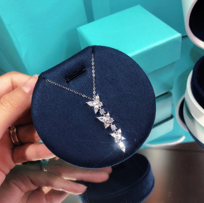 [Lioran]MIXED CLUSTER DIAMOND DROP PENDANT