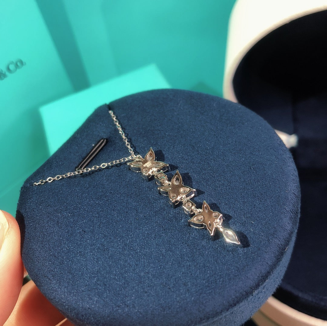 [Lioran]MIXED CLUSTER DIAMOND DROP PENDANT
