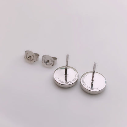 [Lioran]TURQUOISE CIRCLE WHITE GOLD EARRINGS