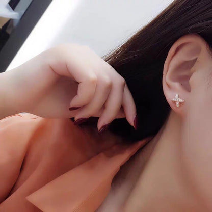 [⭐Lioran]JEUX DE GOLD DIAMOND EARRINGS