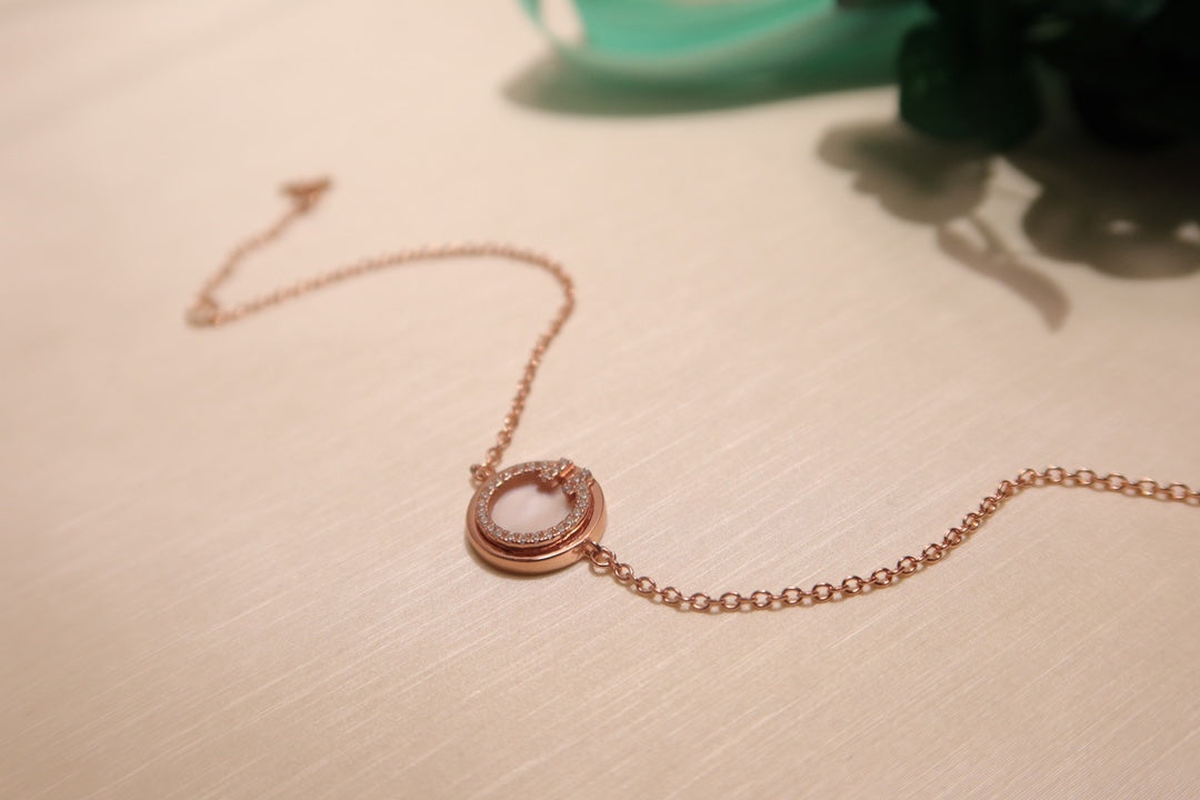 [Lioran]DIAMOND CIRCLE PINK GOLD BRACELET