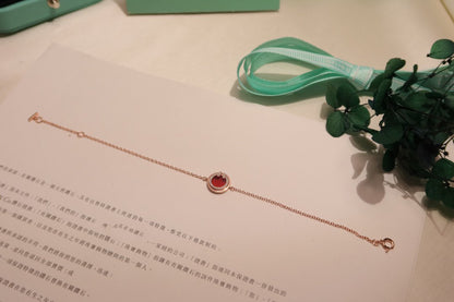 [Lioran]DIAMOND CIRCLE PINK GOLD BRACELET