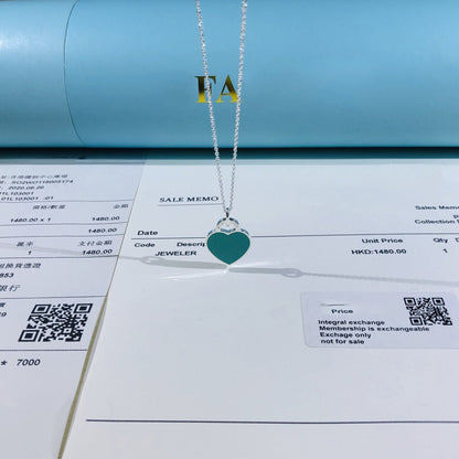 [Lioran]SMALL HEART TAG PENDANT STERLING SILVER