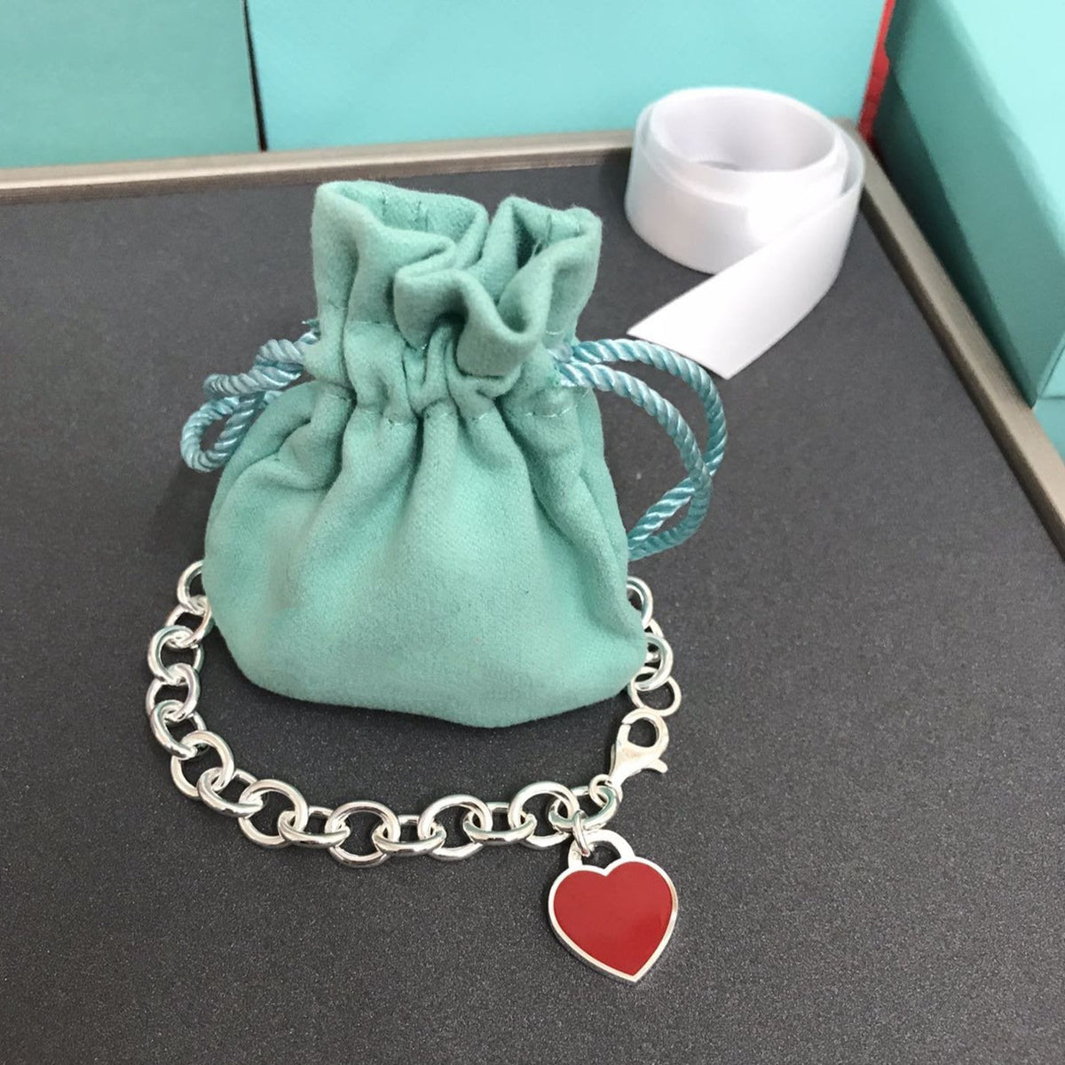 [Lioran]HEART TAG BRACELET SILVER MEDIUM
