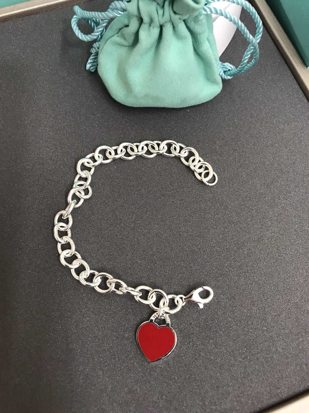[Lioran]HEART TAG BRACELET SILVER MEDIUM