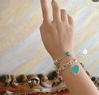 [Lioran]HEART TAG BRACELET SILVER MEDIUM