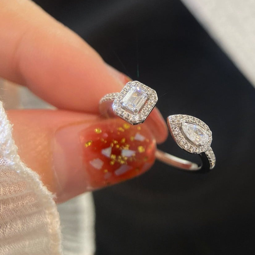 [⭐Lioran]MY TWIN TOI & MOI SILVER DIAMOND RING