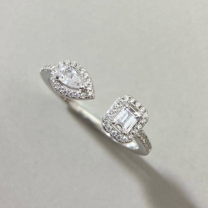 [⭐Lioran]MY TWIN TOI & MOI SILVER DIAMOND RING