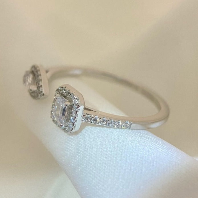 [⭐Lioran]MY TWIN TOI & MOI SILVER DIAMOND RING