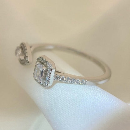 [⭐Lioran]MY TWIN TOI & MOI SILVER DIAMOND RING