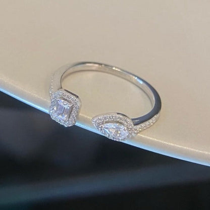 [⭐Lioran]MY TWIN TOI & MOI SILVER DIAMOND RING
