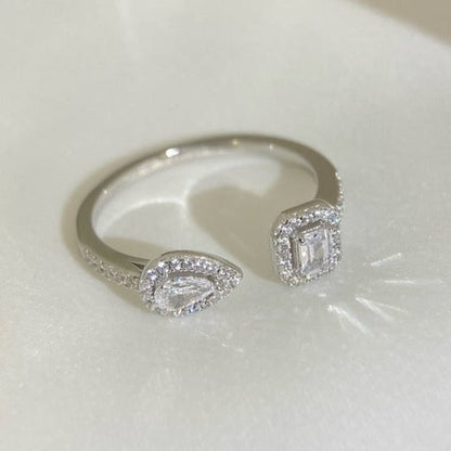 [⭐Lioran]MY TWIN TOI & MOI SILVER DIAMOND RING
