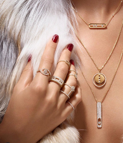 [⭐Lioran]Demo MOVE PM NECKLACE PINK GOLD DIAMOND