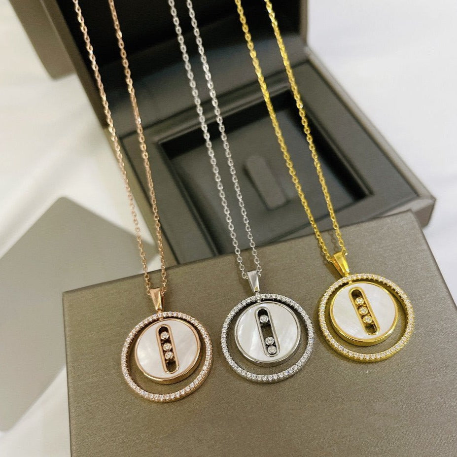 [⭐Lioran]Demo MOVE MM NACRE BLANCHE DIAMOND NECKLACE